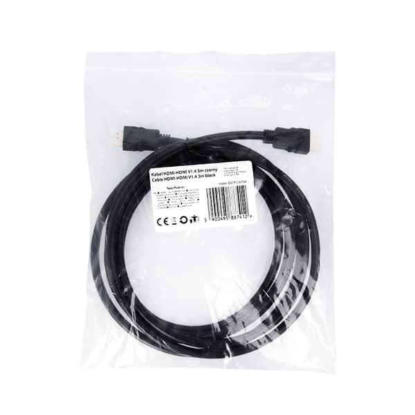 HDMI-HDMI-kabel V1 4 3m svart