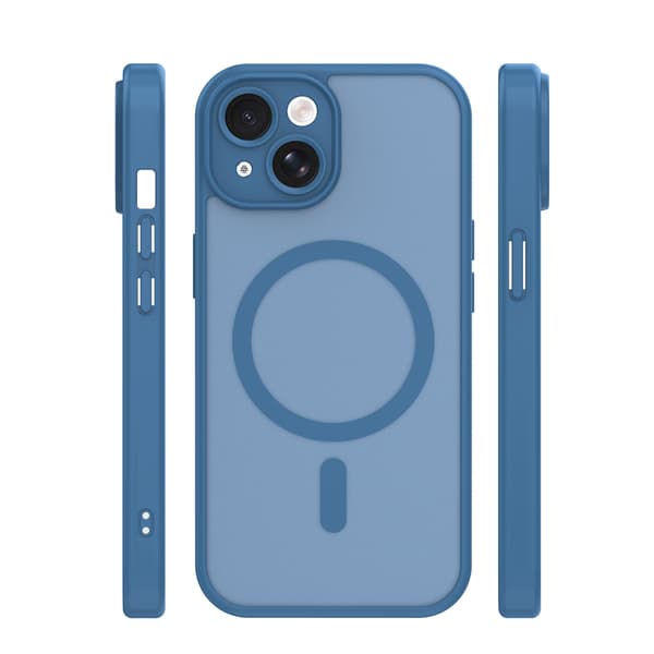 Mag Matt-fodral för iPhone 15 6,1\" mörkblått kameraskydd