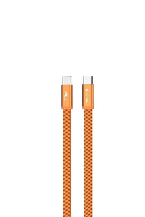 Devia Ultra3 usb-c PD 240W Metallvävd Platt Snabbladdningskabel 1,5 m orange orange
