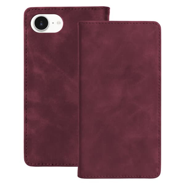 Smart Suede fodral för iPhone 16e / 17e maroon