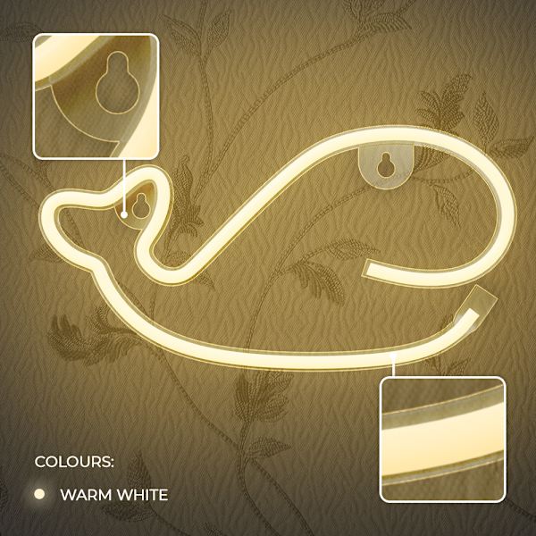 Neon LED-lampa WORD varmvit Bat + USB FLNE09 Forever Light