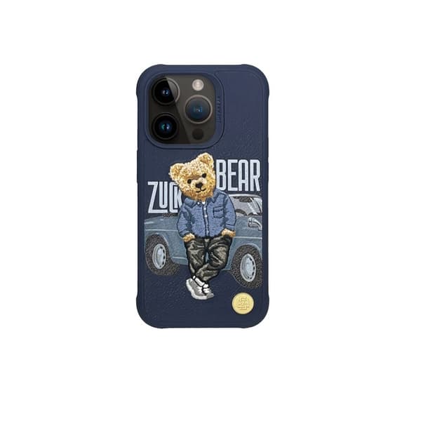 Zuck Bear Case for iPhone 17 Pro - San Francisco Fortune, Embroidered Motif