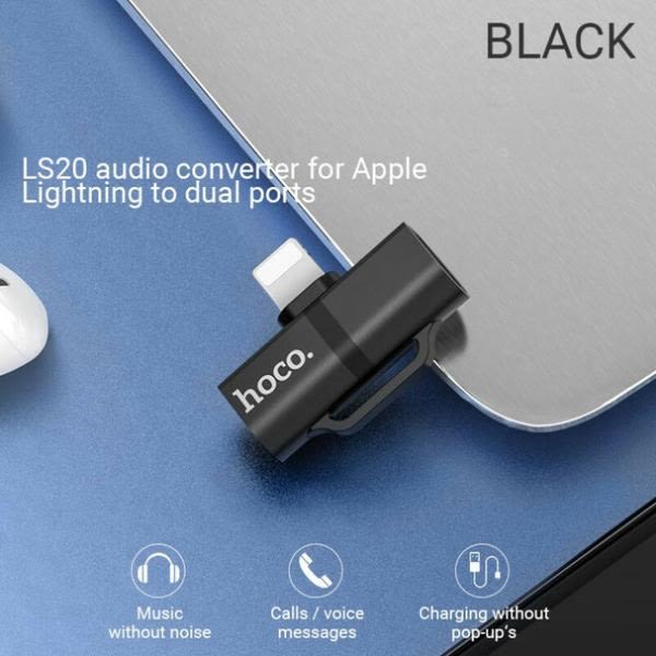 2-i-1 Lightning-hörlurar adapter