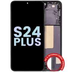 OLED-enhet med ram för Samsung Galaxy S24 Plus 5G (USA & internationell version) (Service Pack) (Onyx Black)