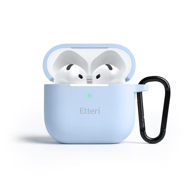 Etteri silikonfodral för AirPods 4 ljusblå