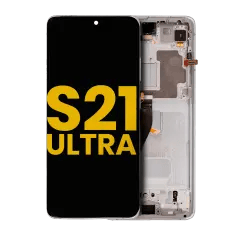 OLED-enhet med ram för Samsung Galaxy S21 Ultra 5G (renoverad) (Phantom Silver) silver