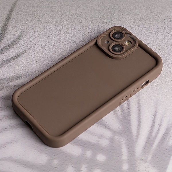 Rim TPU skal för iPhone 15 pro brun svart