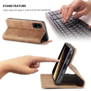 Läderfödral caseme 0013 för iphone 12 ljusbrun