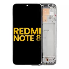 LCD-enhet med ram för Xiaomi Redmi Note 8 / Redmi Note 8 (2021) (Eftermarknad Plus) (Månskensvit)