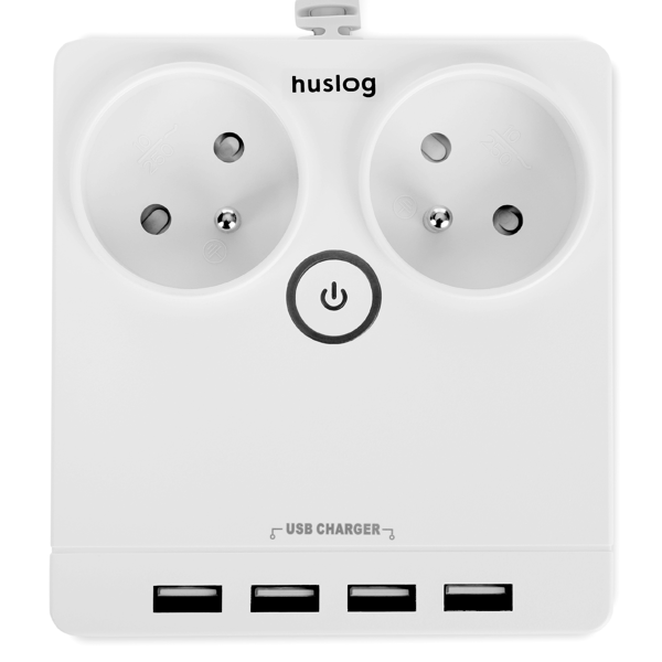 Huslog flat extension cord with 2 outlets EMX-190124