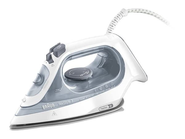 Braun TexStyle 3 SI 3054 GY Dampstrygejern 2400W Grå vit vit