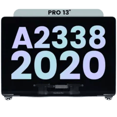 Komplett LCD-skärmmontering för MacBook Pro 13\" A2338 (2020) (Äkta OEM) (Rymdgrå)