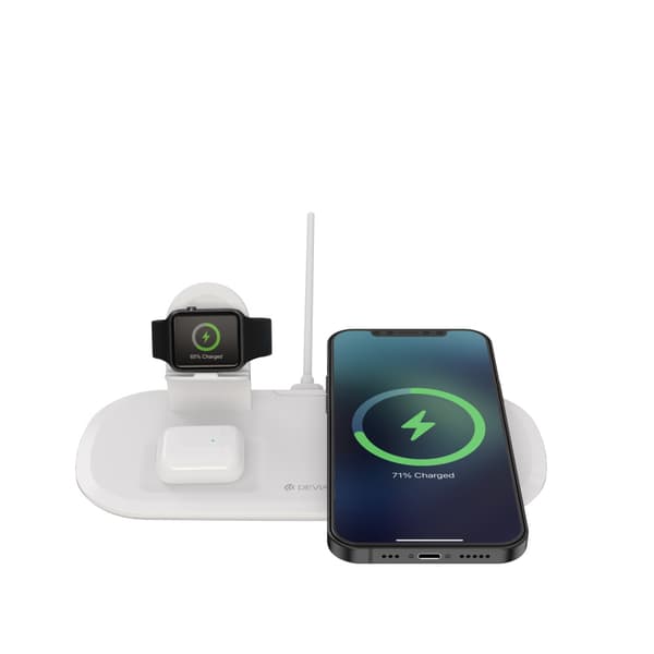 Devia trådlös laddare 3in1 Smart 15W vit vit