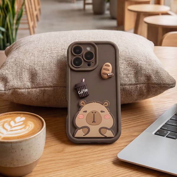 Ultra Trendigt 3D-fodral till iPhone 17 6,3\" capybara