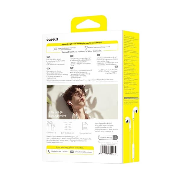 OS-Baseus Encok CZ19 Wired Headphones Moon White
