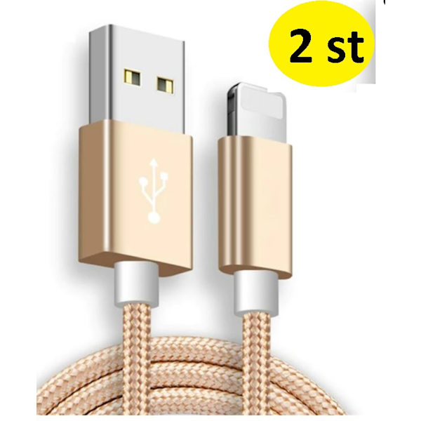 2 st långa 1m iphone kabel guld guld