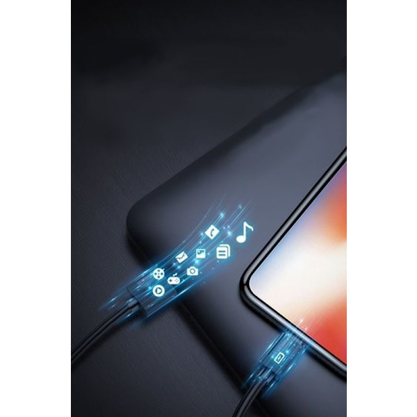 KABEL T-PHOX NETS MICRO USB SVART 3A ; PVC ; 1,2M