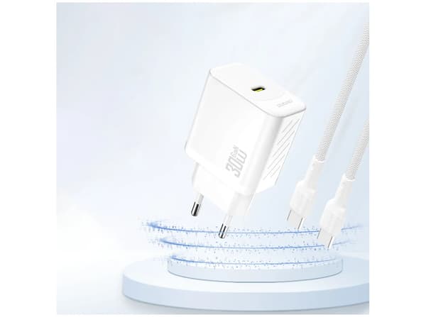 Dudao A27PEU Adapter 30Watt GaN 1xUSB-C vit vit