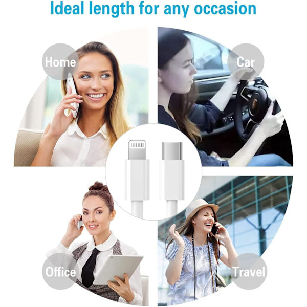 3 st 1m iPhonekabel usbc-ligthing