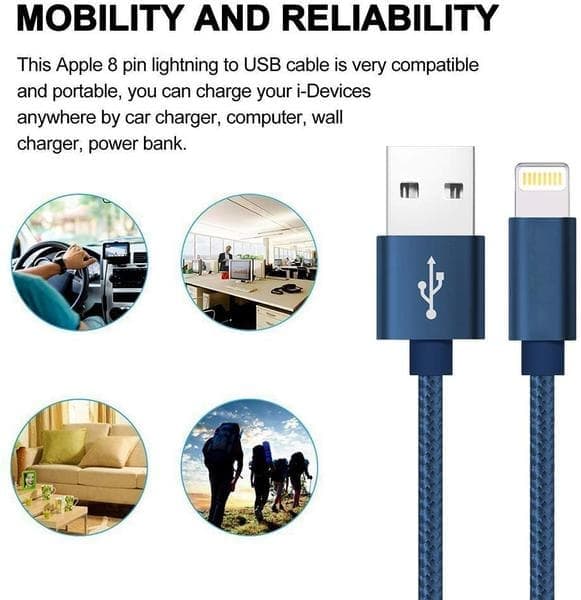 iPhone Laddkabel (2 m) – Blå