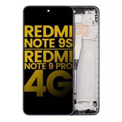 LCD-enhet med ram för Xiaomi Redmi Note 9S / Redmi Note 9 Pro 4G (Eftermarknad Plus) (Interstellar Gray)