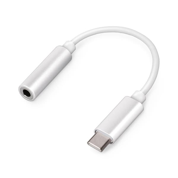 Setty-adapter USB-C - ljudjack 3,5 mm vit vit