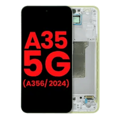 OLED-enhet med ram för Samsung Galaxy A35 5G (A356 / 2024) (Eftermarknad Plus) (Lemon)
