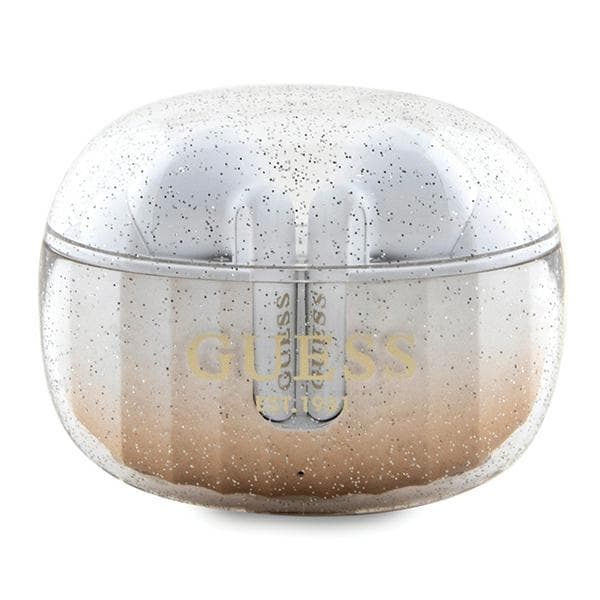 Guess Bluetooth-hörlurar GUTWSHDGKEED TWS GLITTER GRADIENT guld blå