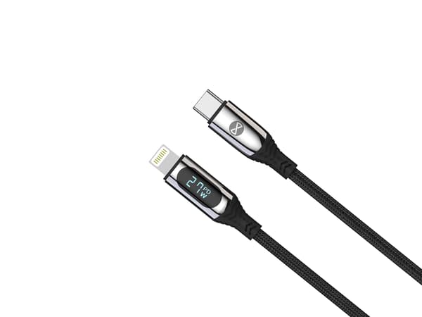 Forever LCD-kabel USB-C - Lightning 1,0 m 27W svart svart