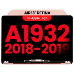 Komplett LCD-skärmmontering för MacBook Air 13\" A1932 (2018-2019) (Eftermarknad Plus) (Rose Gold) rosa