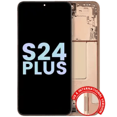 OLED-enhet med ram för Samsung Galaxy S24 Plus 5G (USA & internationell version) (Service Pack) (Sandstone Orange)