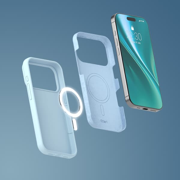 Etteri Silikon Mag-skal för iPhone 17 Pro / 18 Pro ljusblå