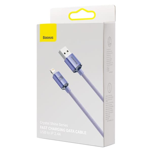 Baseus kabel Crystal Shine USB - Lightning 1,2 m 2,4A lila lila