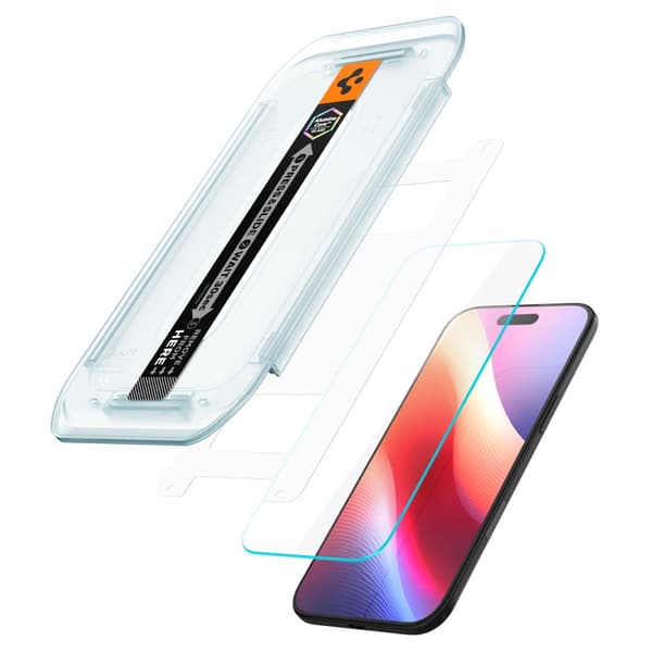 Spigen härdat glas Glas.Tr ”Ez Fit” 2-pack för iPhone 17 Air Clear