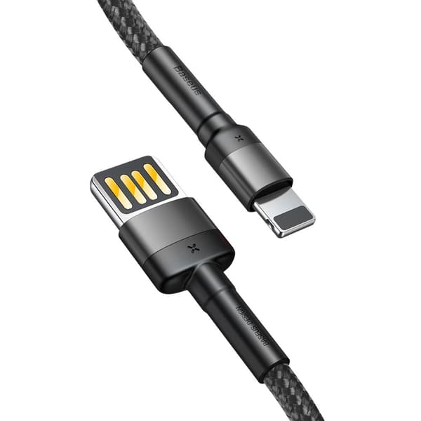 Baseus kabel Cafule USB - Lightning 1,0 m 2,4A grå-svart dubbelsidig USB