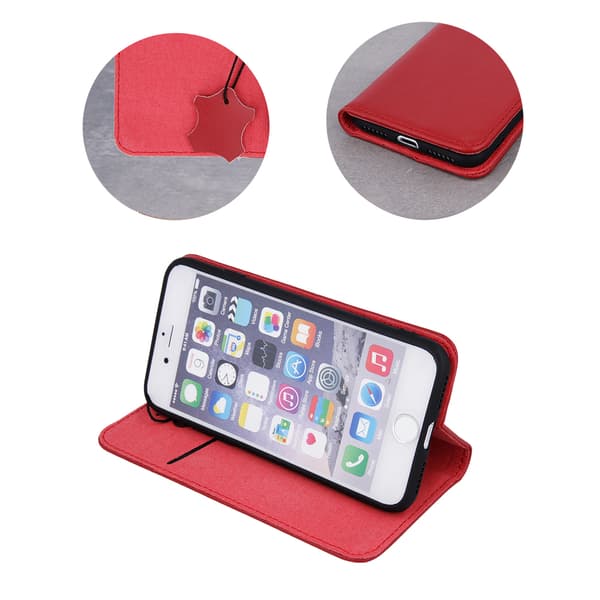 Äkta läder Smart Pro för iPhone 17 Pro Max vinröd