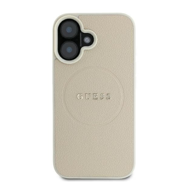 Guess GUHMP16SPGHSMME iPhone 16 beige / beige hardcase Grained Ring MagSafe beige