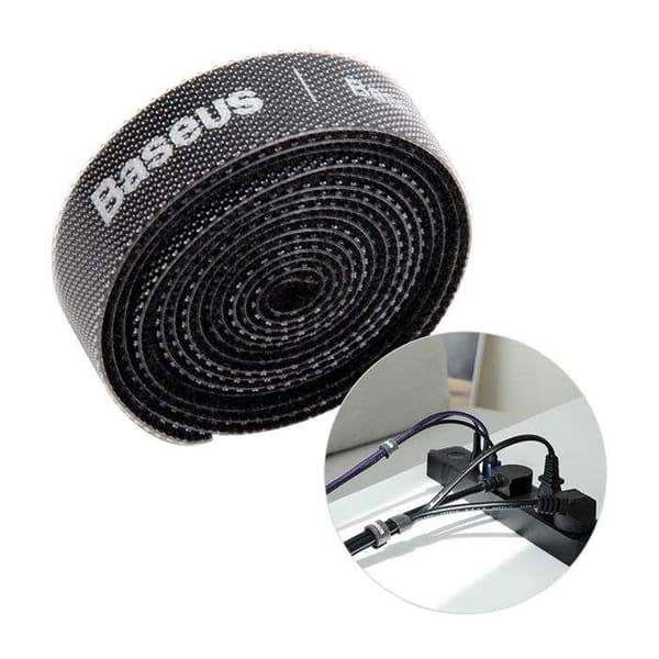 Baseus kardborreband organizer 50cm svart svart