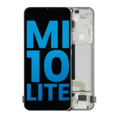 LCD-enhet med ram för Xiaomi Mi 10 Lite 5G (Eftermarknad: Incell) (Dream White) vit