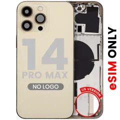 Baksida med smådelar för iPhone 14 Pro Max (amerikansk version) (Eftermarknad Plus) (Guld) guld