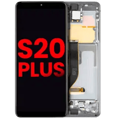 OLED-enhet med ram för Samsung Galaxy S20 Plus 5G (Eftermarknad Plus) (Cosmic Gray) grå