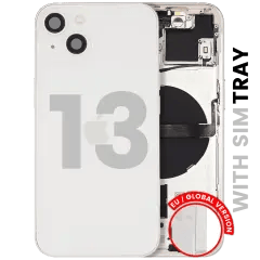 Baksida med smådelar för iPhone 13 (EU / Global version) (Begagnad OEM-del: Klass C) (Starlight)