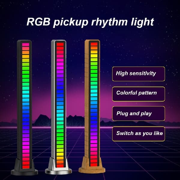 röstaktiverad RGB laddningsbart ljudkontroll svart svart