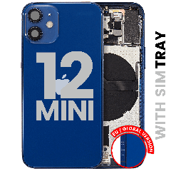 Bakre hölje med smådelar för iPhone 12 Mini (EU / Global version) (Begagnad OEM-dragning: Klass C) (Blå)