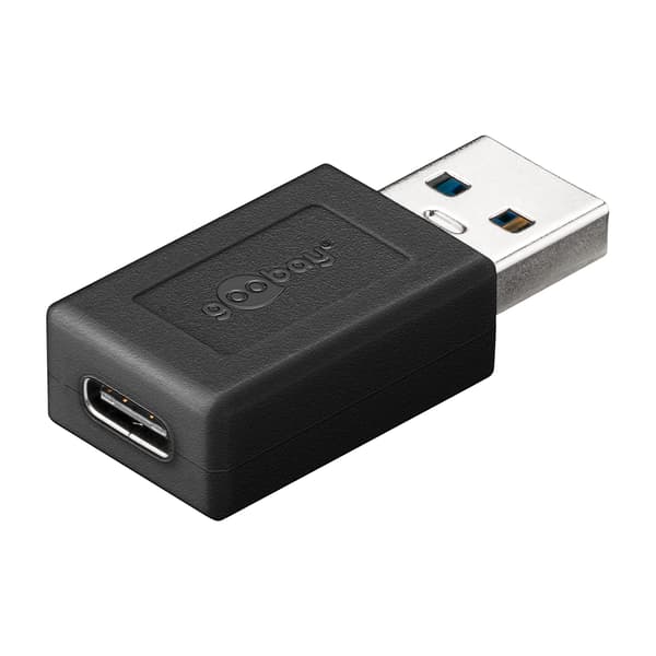 USB 3.0 SuperSpeed adaptor, black - USB-C female > USB 3.0 male (type A) svart