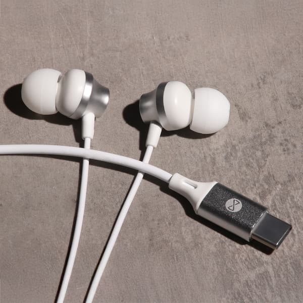 Forever trådbundna hörlurar EP-02 USB-C vit