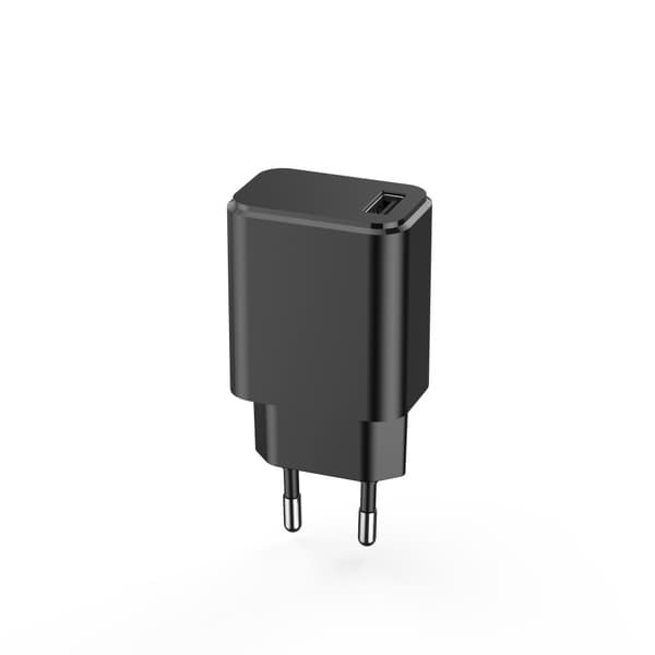 Setty laddare 1x USB 3A svart + USB-C kabel 1,0 m svart