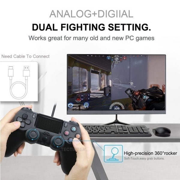 Trådlös Bluetooth Gamepad för PS4