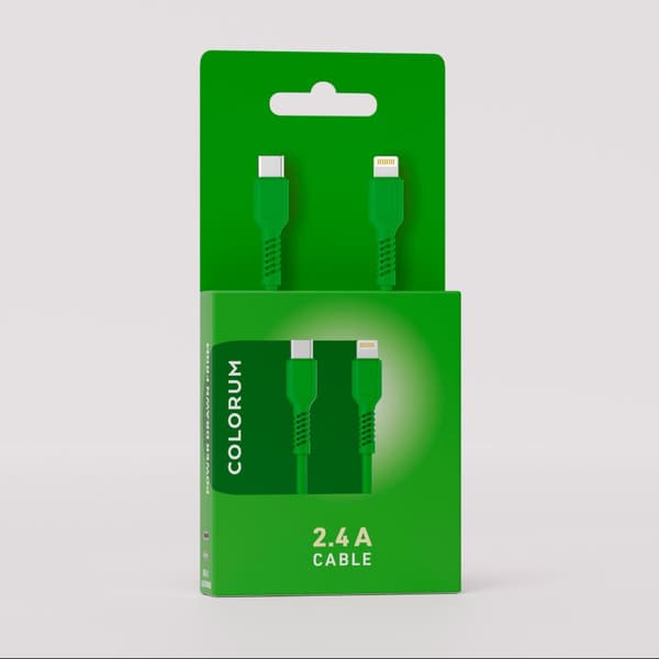 COLORUM kabel USB-C - Lightning 1,8m 2,4A CK12-CL-04 xGreen grön