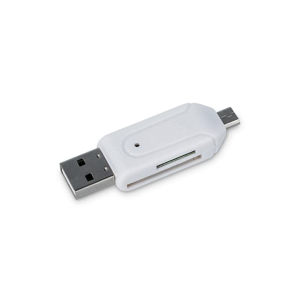 Forever microSD / SD-kortläsare USB + microUSB vit OTG
